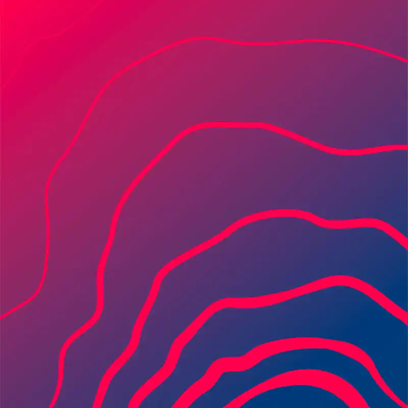 Curved neon pink lines creating a wave-like pattern.