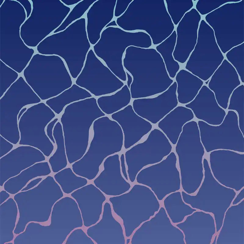 Interconnected wavy lines forming a net-like pattern with a gradient from blue to pink.